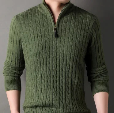 Mens Casual Knit Sweater Premium Warmth With Customizable Fit For Men And Everyday Comfort