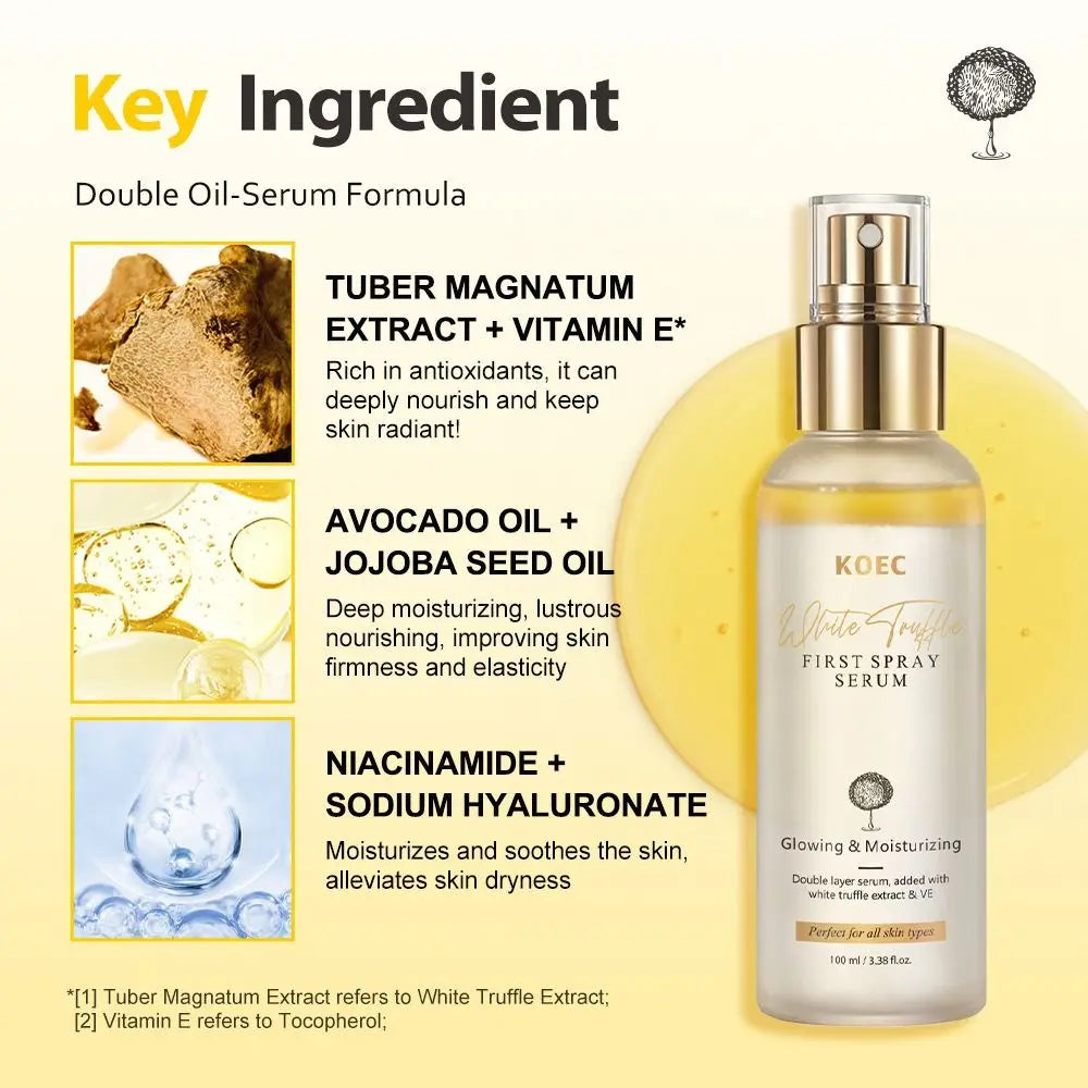 Korean Spray Serum Glowing Moisturizing Vitamin E White Truffle Spray Essence Antioxidant White Truffle Extract
