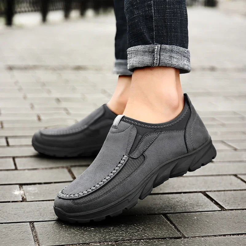 PUAMSS Men's Slip-On Loafers | Breathable Leather Casual Shoes