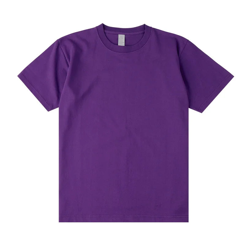 Men's Heavyweight Cotton T-Shirt - Loose Fit Crew Neck Short Sleeve