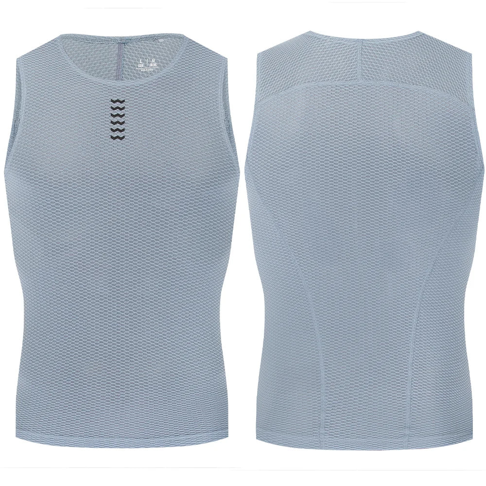 YKYWBIKE Men's Bicycle Vests Sleeveless Quick Dry Cycling Undershirt MTB Bike Base Layer Compression Bicycle Sport Jersey