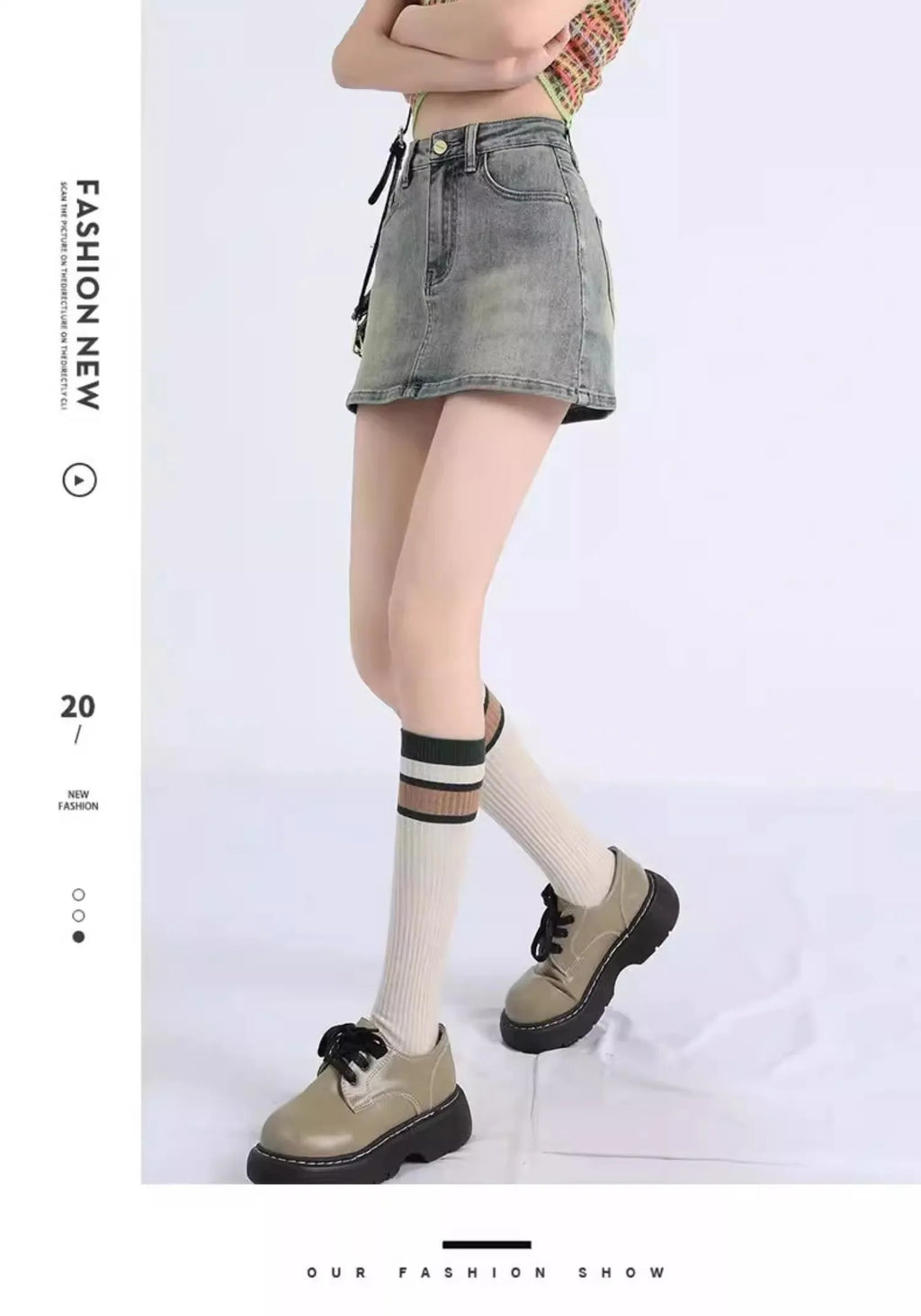 Sexy Retro High Waist Denim  Skirt Women's Anti-Light Versatile Slimming American Hot Girl f-length Summer Skirt