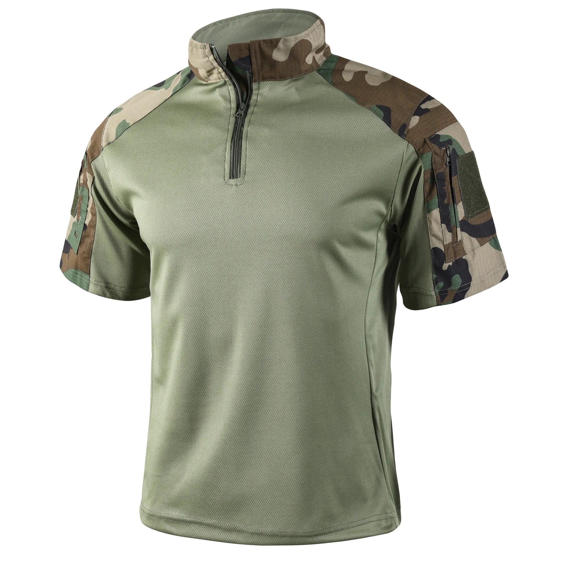 Camo Tactical Shirt Quick Dry Short Sleeve For Men Outdoor Hunting Hiking Durable Military Tee