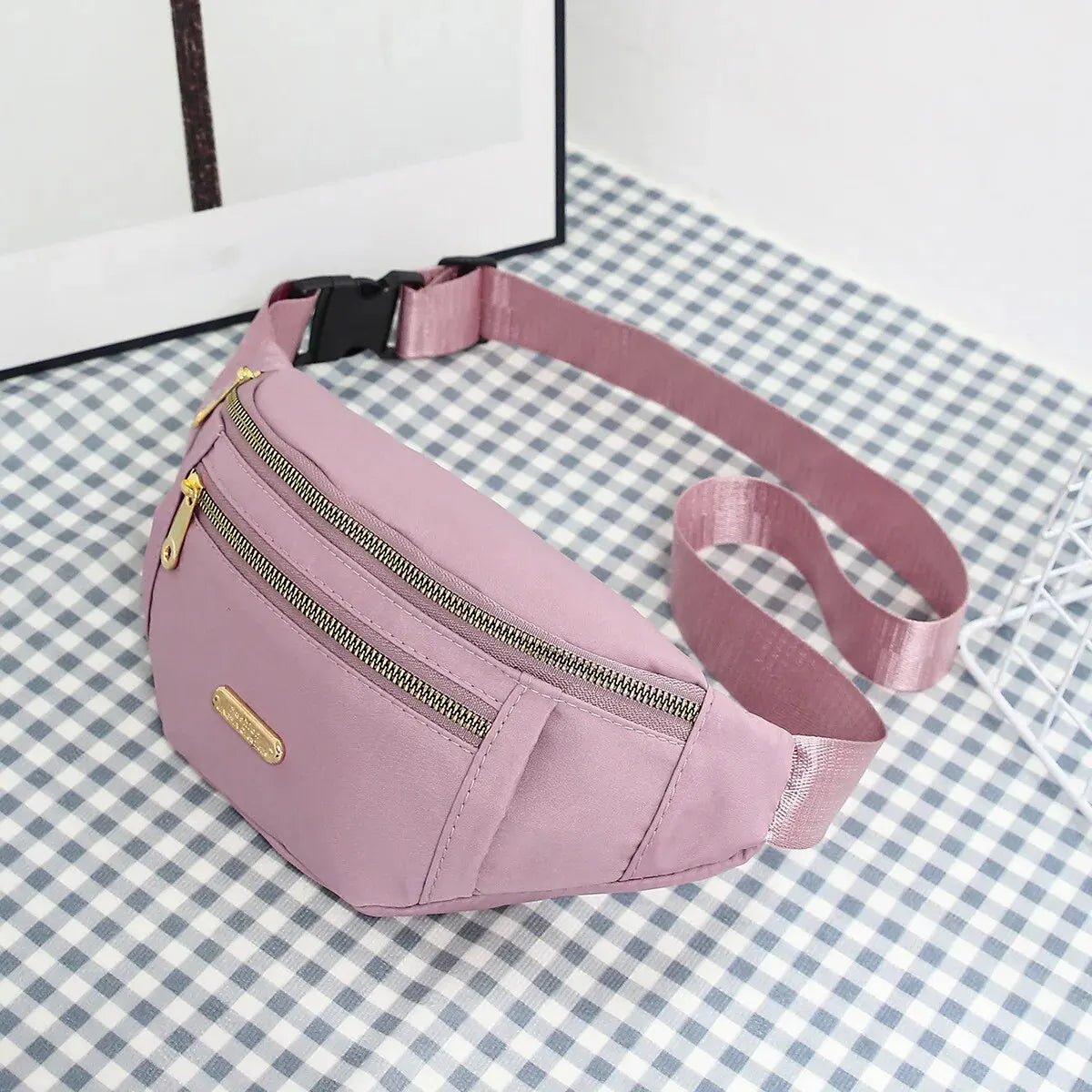 AEROCANDY Unisex Nylon Waist Bag - Multi-Layer Crossbody Fanny Pack