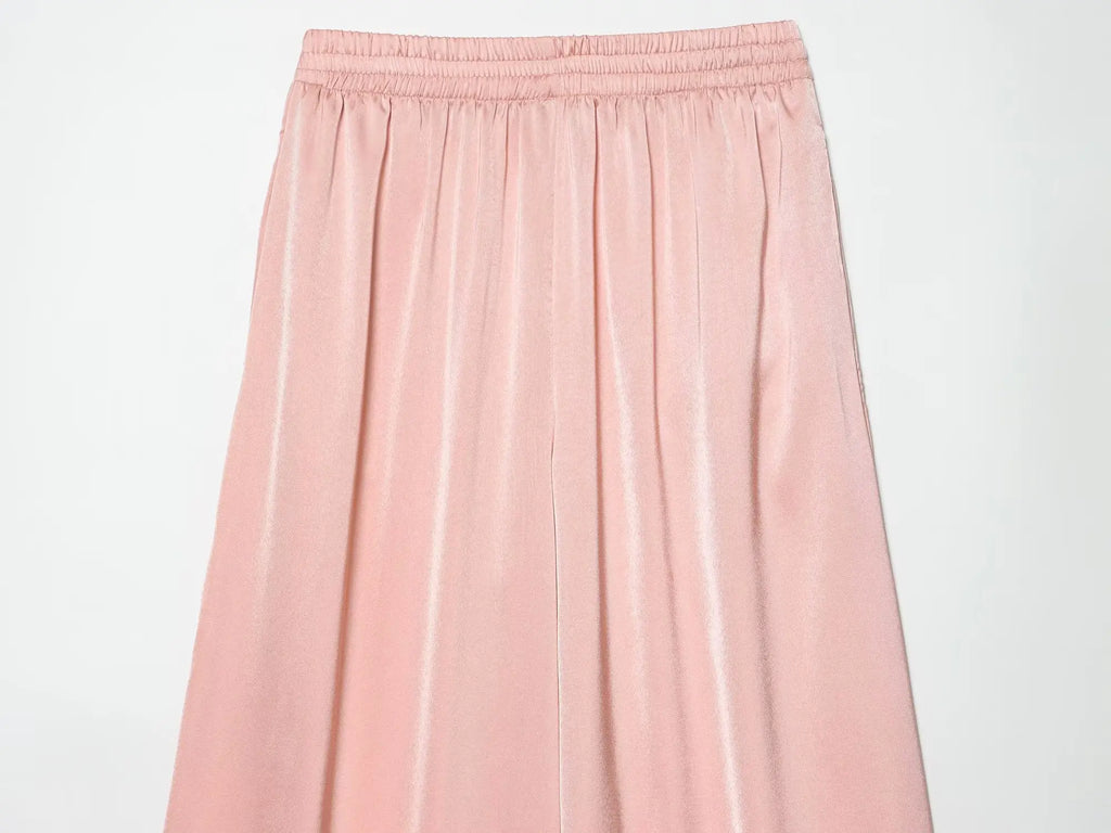 KONDALA Women's Wide Leg Pants - Casual Elastic Waist Trousers Pink