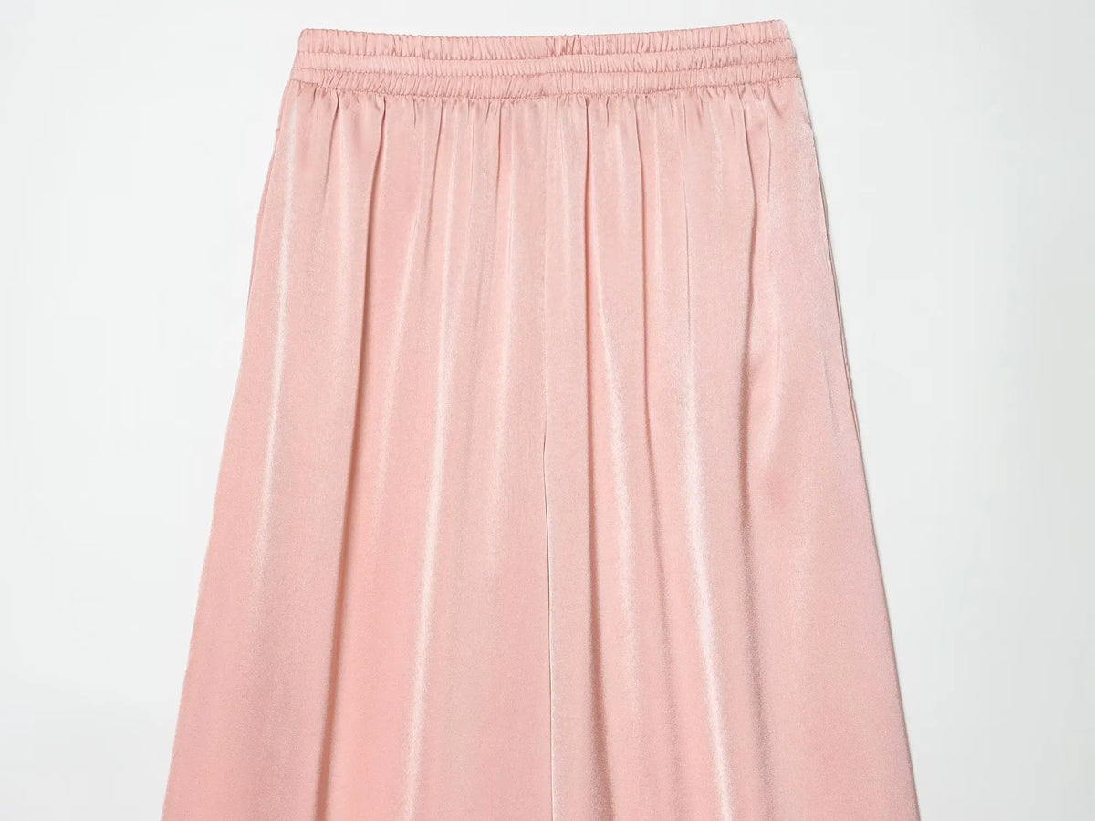 KONDALA Women's Wide Leg Pants - Casual Elastic Waist Trousers Pink
