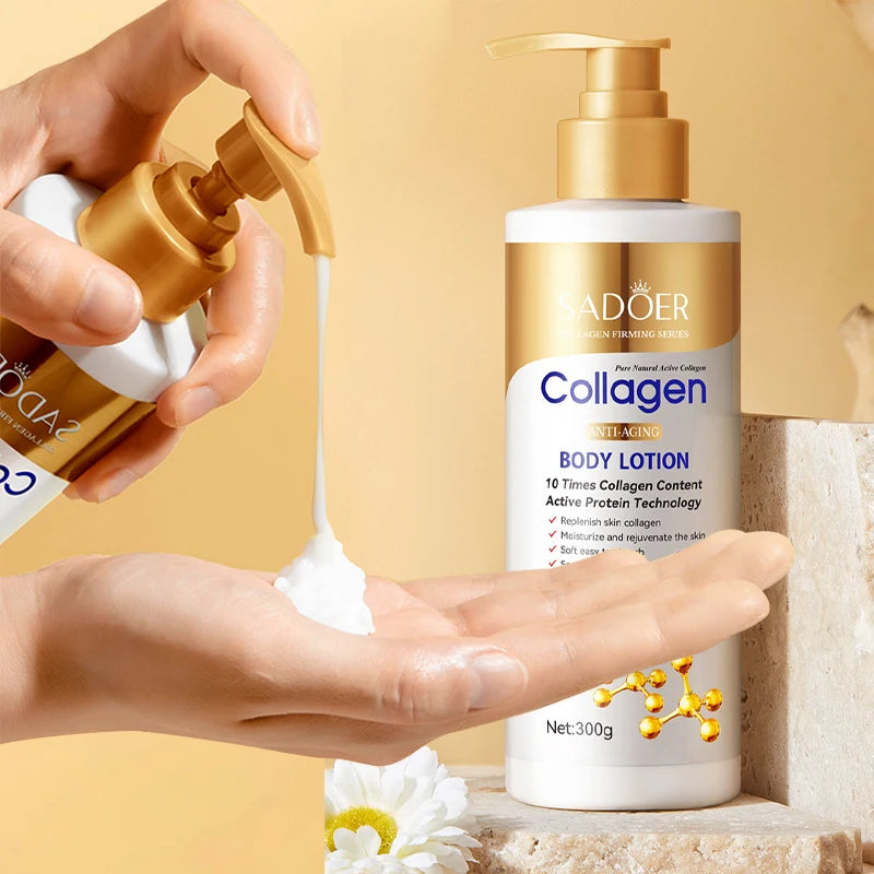 Collagen Body Lotion For Firming & Hydration - Intense Moisturizer Anti-Aging Skin For Dry, Sagging Skin, Nourishment 300G/Pc