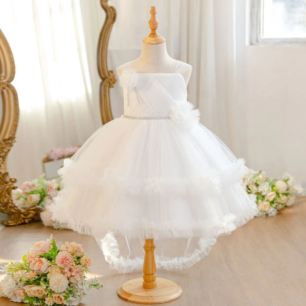HETISO Baby Girls Princess Dress Summer Tulle Sleeveless Kids Wedding Birthday Party Performance Gown Costumes For Kids