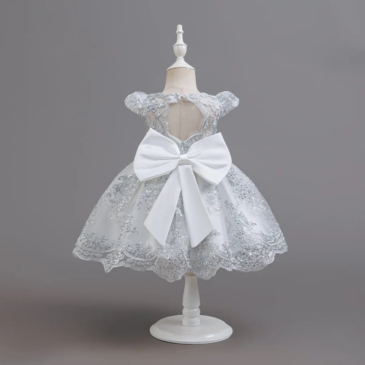 HETISO Children's Dress Princess Embroidery Lace Flower Girls Holiday Party Ball Gown Little Kids Summer Costume 1-6Y