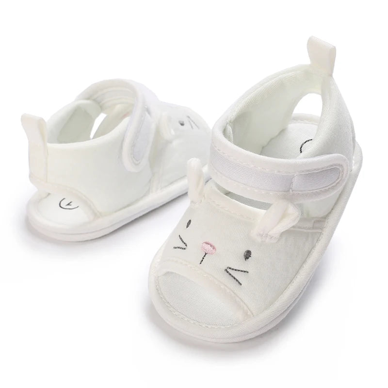 2025 New 0-18M Summer Newborn Baby Girls Boys Sandals Shoes Butterfly Flat With Heel Soft Bottom Anti Slip Shoes