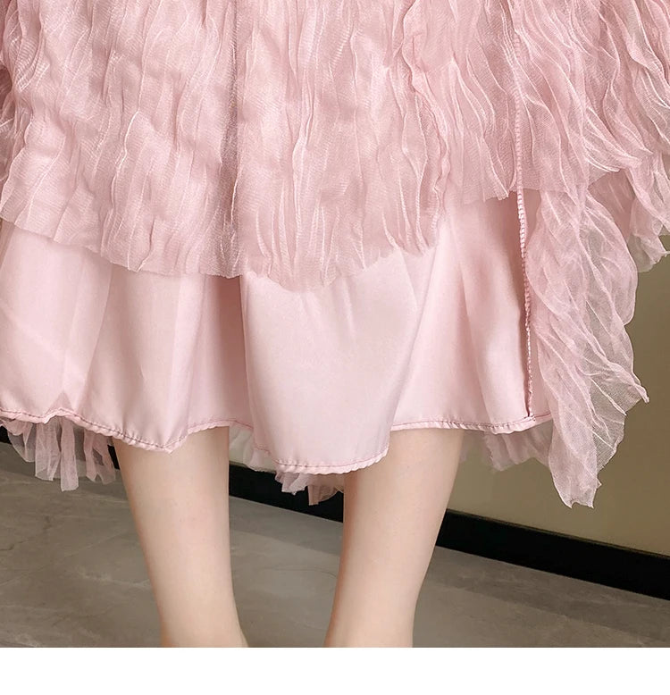 Elegant Pleated Midi Skirt, High Waist A-Line Flowy Maxi Skirts for Women, Soft Draping Skirt, Fairy Skirt for Spring Summer