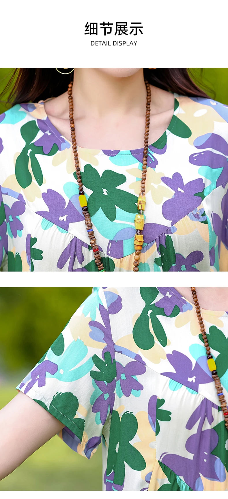 New Print plus size 2026 New Fashion Floral Printed Summer Dress Vestidos Elegant Short Sleeve Slim O-Neck Party Women clothing