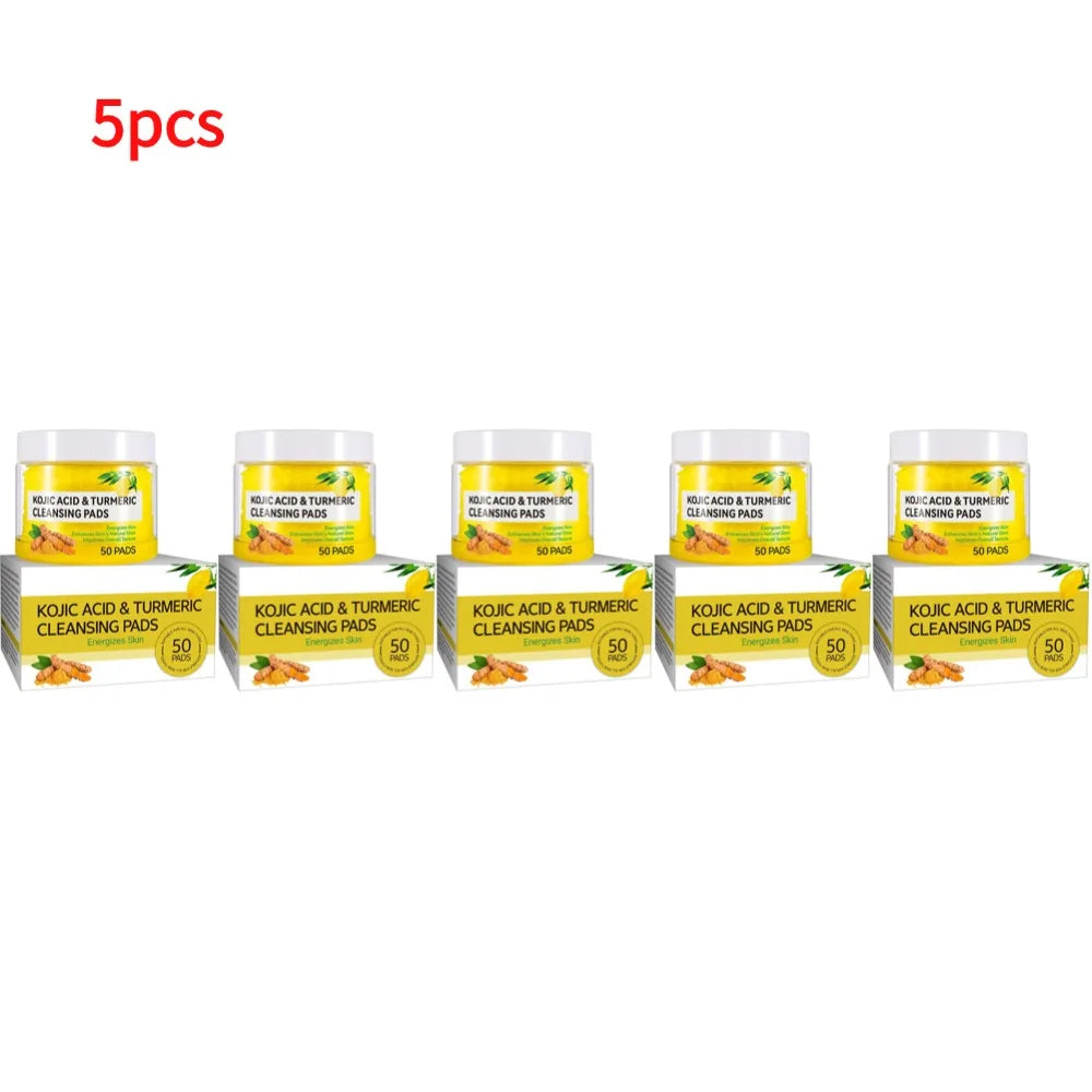 1/2/3/4/5/10BOX Turmeric Kojic Acid Cleansing Pads Exfoliating Pads Facial Sponges For  Exfoliating Daily Cleansing Skin Care