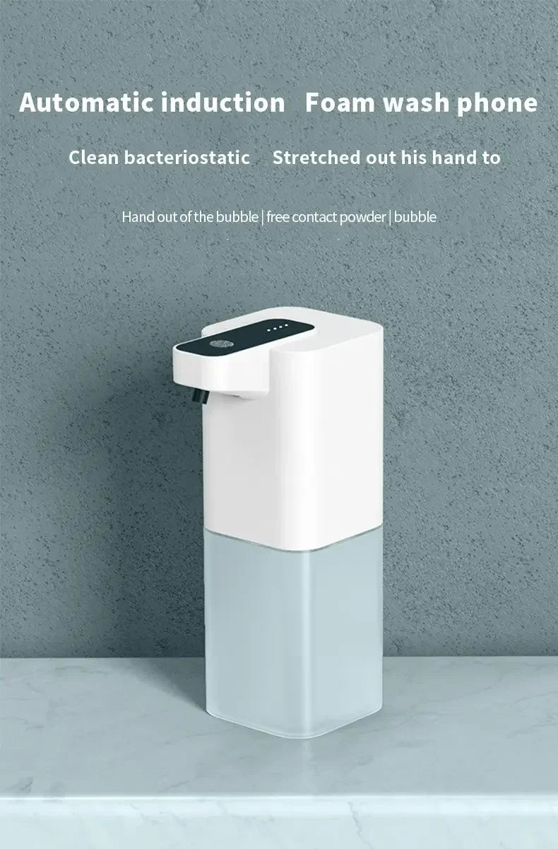 Dispensador de jabón automático de 400 ml, recargable por USB, dispensador de jabón de espuma portátil sin contacto y manos libres para el hogar