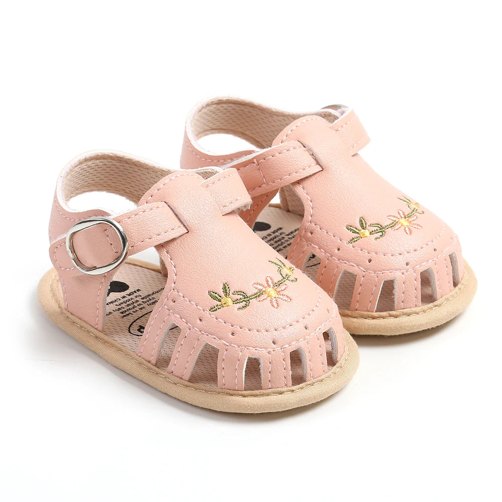 Leisure And Comfortable Baby Girl Sandals, Breathable And Lightweight Summer Floral Wrap Toe Sandals