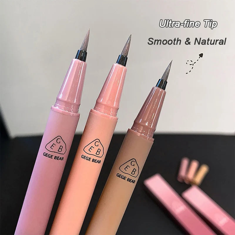 Waterproof Quick Dry Liquid Eyeliner Pen Ultra-fine Matte Black Brown Lasting Lying Silkworm Eyeliner Pencil Natural Eyes Makeup