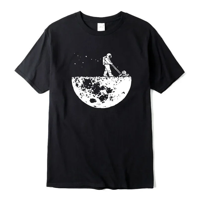 Summer Men T-Shirt High Quality 100% Funny Cotton Lunar Cleaner Printing Casual Cool Loose O-Neck Male Soft Tshirt Hip Hop Tees