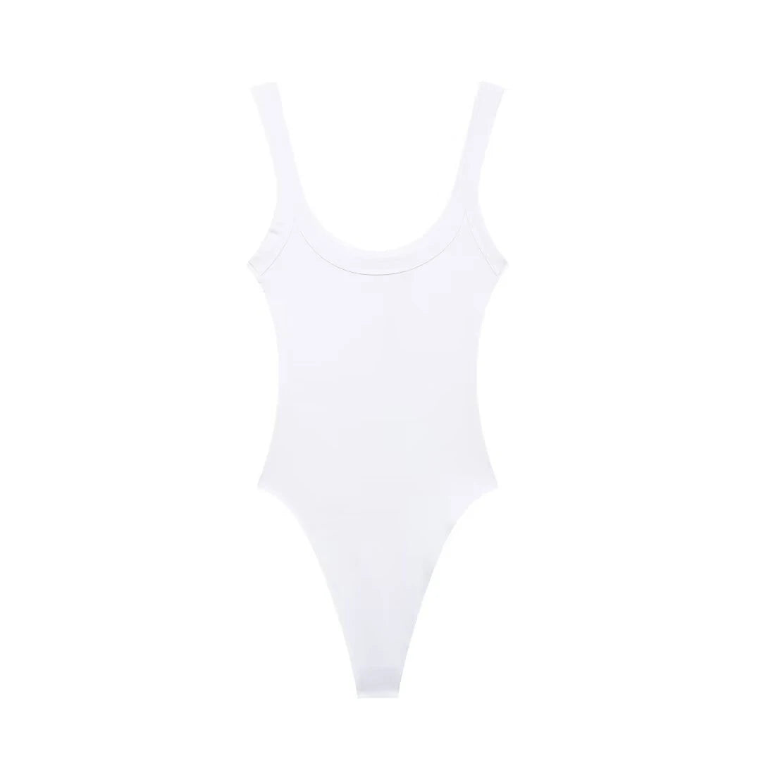 Skinny Ribbed Bodysuits for Women, O Neck, Straps, Snap-Button, Female Playsuits, Sexy Fashion