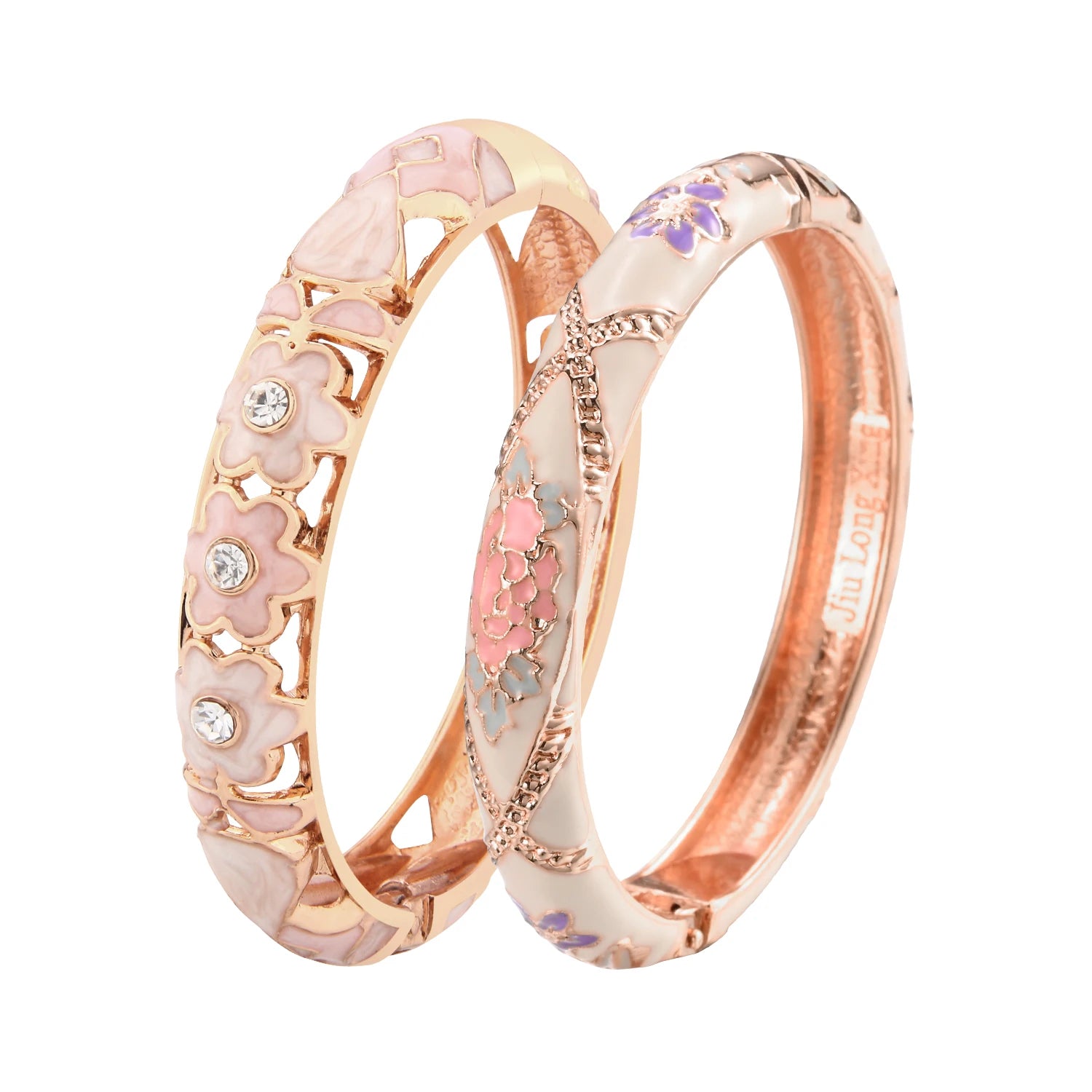 Enamel Cloisonne Double Bangle Set For Women By Dubai Trendy Elegant Indian Style Jewelry