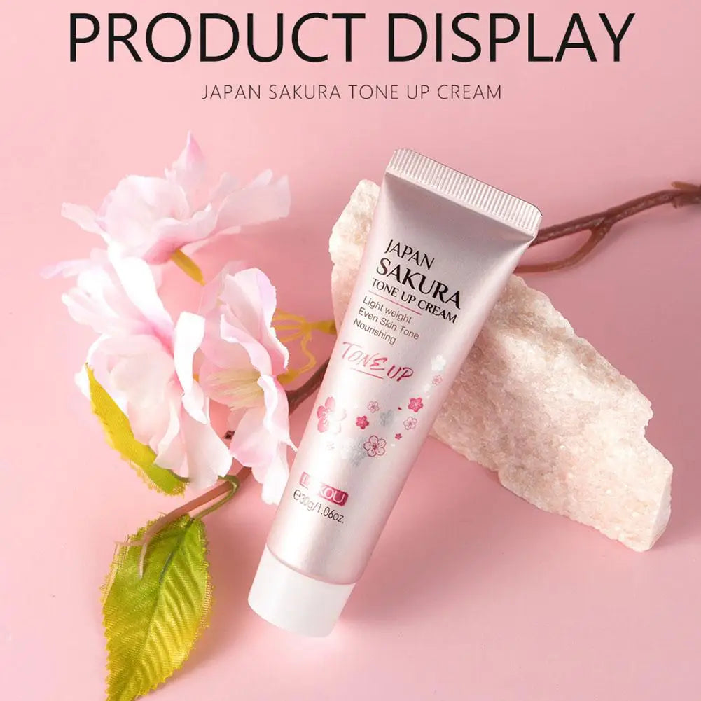 Facial Moisturizer Tone-up Cream,Sakura Essence Glow Moisturizer Cream 1.06 Fl OZ Hydrating Smooth Dry Skin Nourishing Skin Care