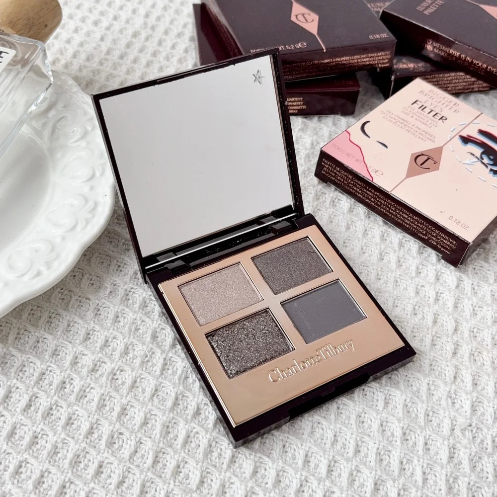 Charlotte Tilbury 4Pan Velvet&9Pan Silk Shimmer Eyeshadow&Cream Blush Dewy Long Lasting Buildable Blendable Natural Glow Makeup