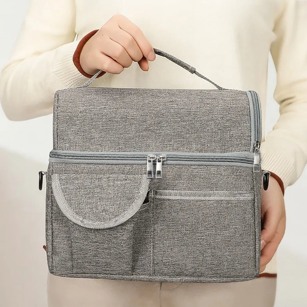 Portable Thermal Lunch Bag Waterproof Double Thickened Cooler Pack Aluminum Foil Large Capacity Insulated Food Storage Office