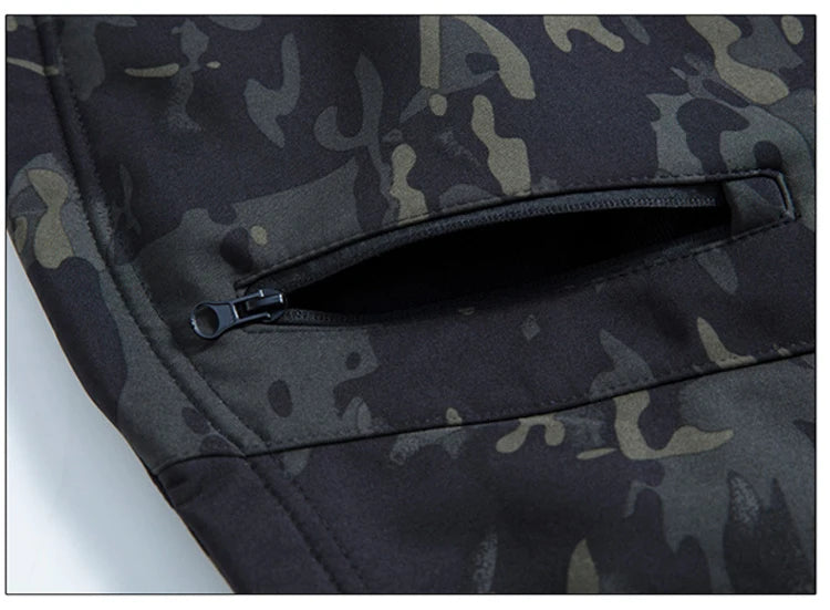 Lurker Shark Skin Soft Shell Tactical Jacket Men Waterproof Fleece Hooded Coat Hunt Clothes Autumn New Outdoor Camouflage Jacket