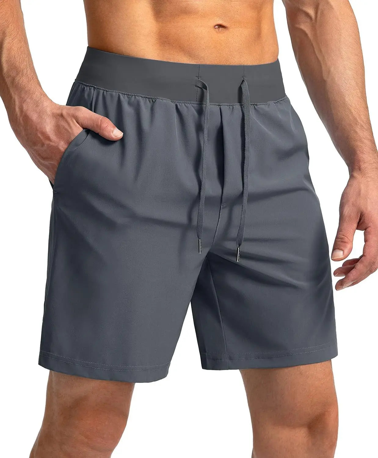 Ice Silk Cooling Shorts For Men Quick Dry Running Fitness With Zipper Pockets Loose Fit Athletic Gym Wear