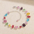 Brand 18K Gold Plated New Luxury Colourful Crystal Zircon Necklace For Women'S Fashion Jewelry Accessories Ladies Jewellery