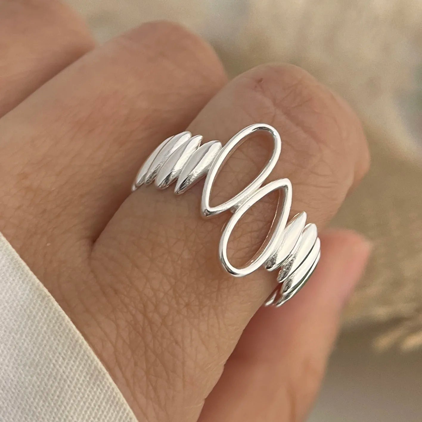 Anillo de plata de ley 925 para mujer, hipoalergénico, minimalista, hecho a mano, para parejas