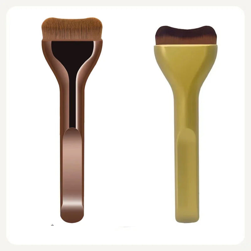 New 2Pcs Professional Foundation Makeup Brushes Soft Dense Hair For Blending Liquid, Cream Flawless Powder Makeup Beauty Tools