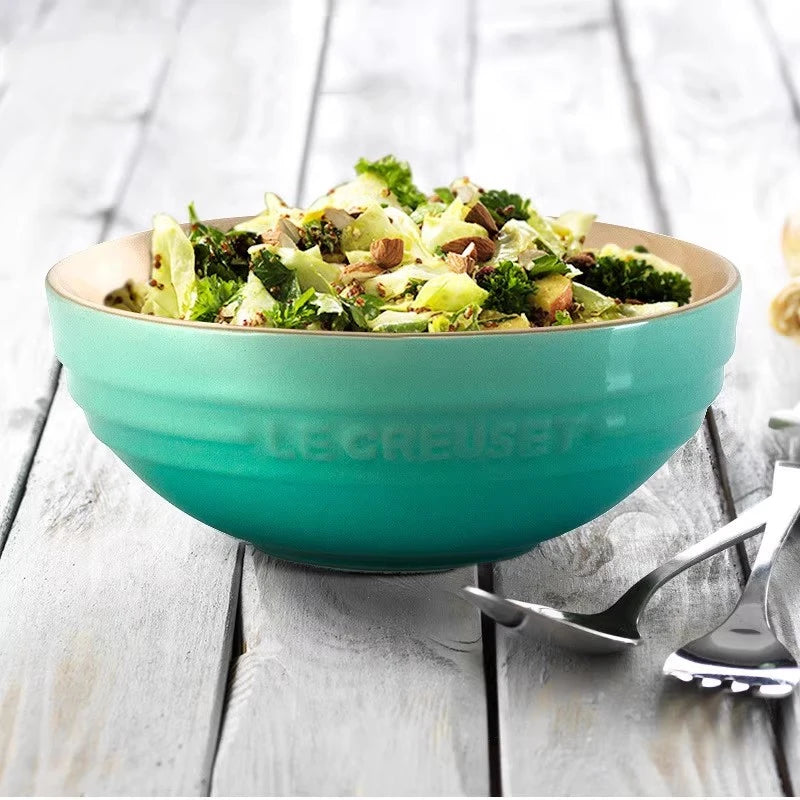 Le Creuset Cool Color Cerc Bowl for Salad Soup Noodles Fruit Rice round Multifunctional Dining Utensils French Sle Daily...