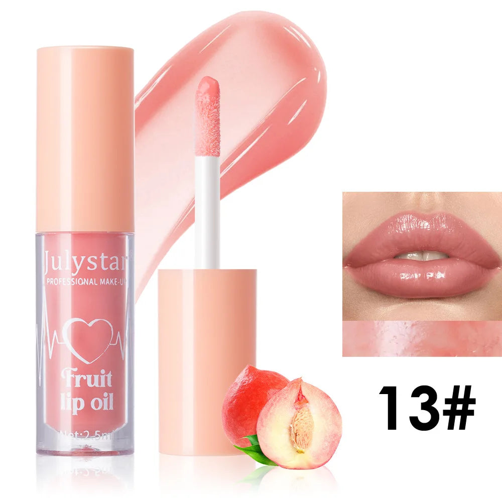 10Color Fruit Flavor Temperature Changing Lip Oil Set Hydrating Glossy Lip Gloss Brightening Water Light Lip Makeup Cosmetic Kit