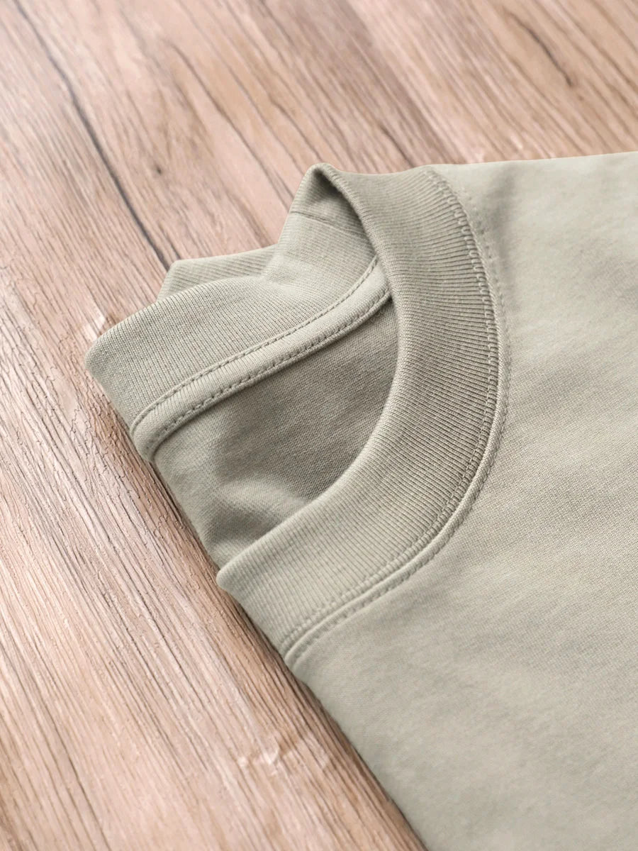 Heavyweight Cotton Oversized Mens T Shirt Drop Shoulder Short Sleeve Solid Color High Quality