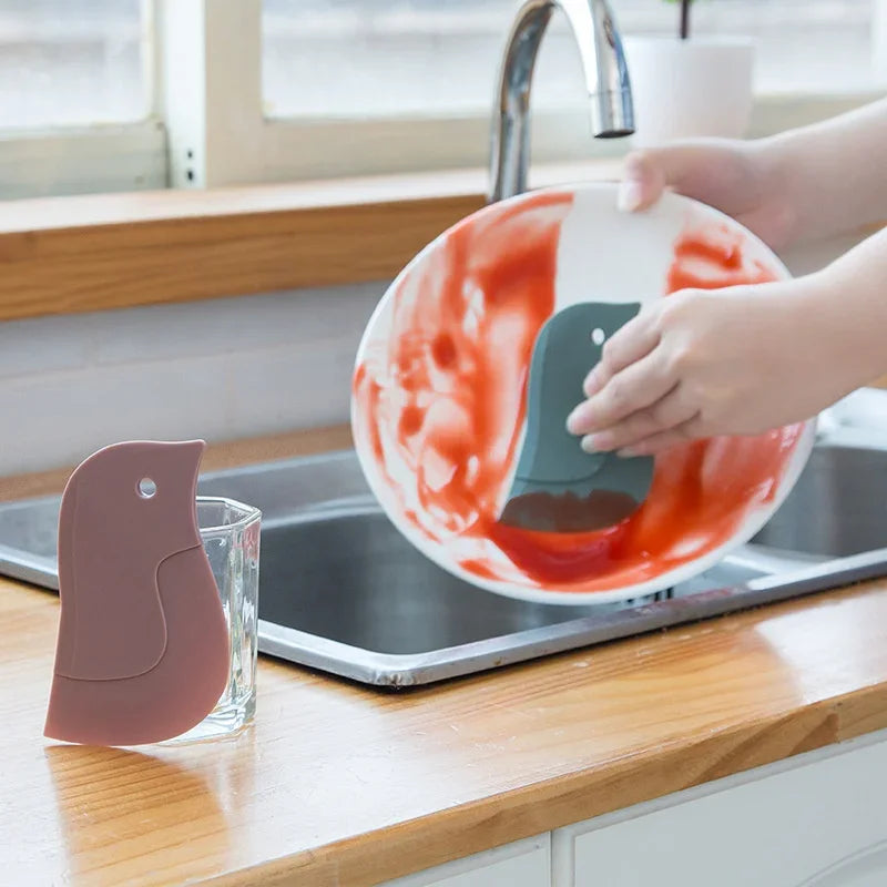 Raspador suave multifuncional de cocina para el hogar, herramienta de limpieza de suciedad y grasa, raspador de silicona para limpiar ollas y manchas de aceite