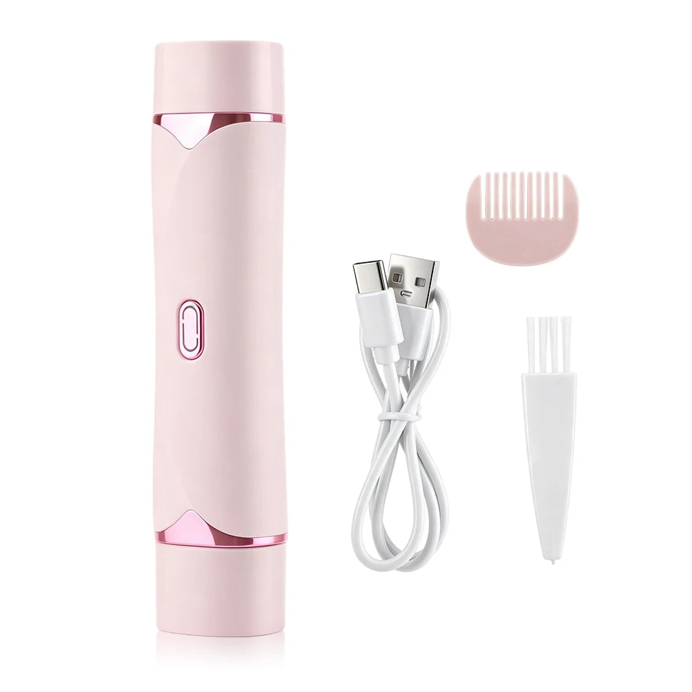 2 in 1 Double Head Electric Shaver for Women Waterproof Wet & Dry Hair Razors Bikini Hair Trimmer Detachable Head Shaver