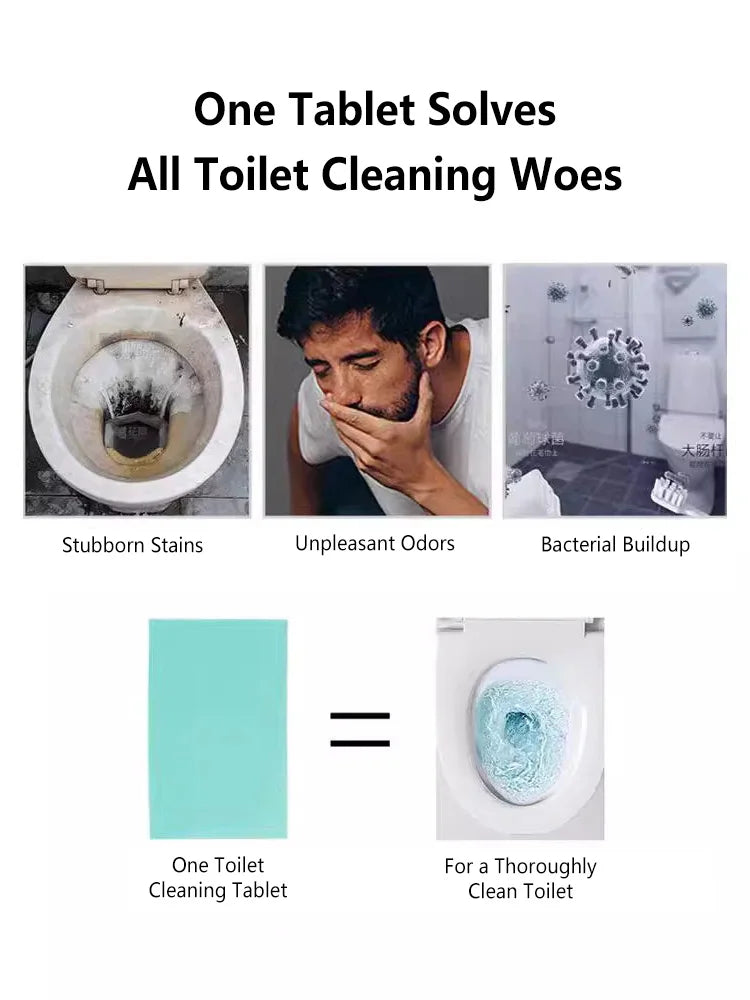 Powerful Limescale Remover Floral Scent Toilet Cleaning Tablets Long Lasting Fragrance Bathroom Bowl Odor Eliminator Household
