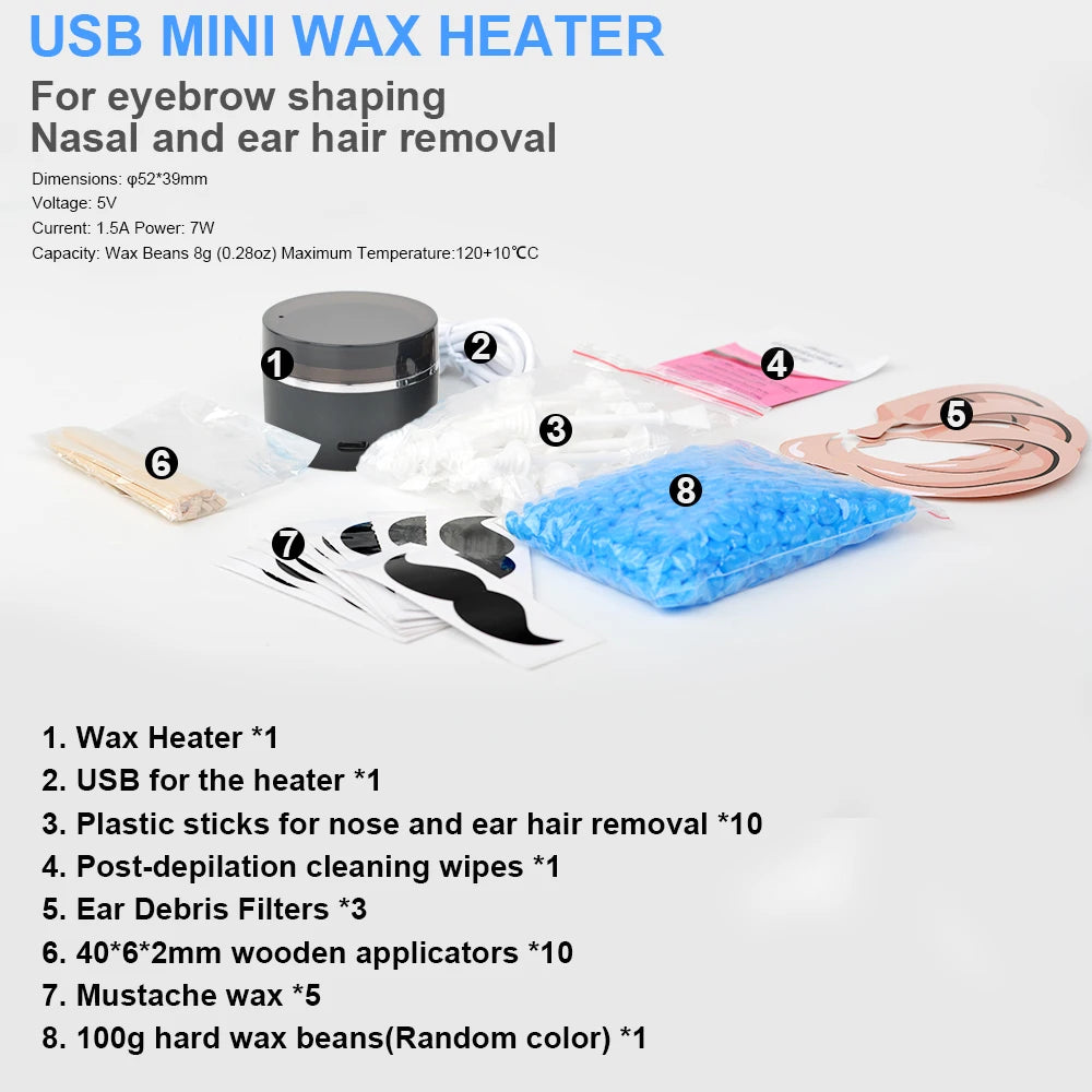 500ml Wax Heater and Melting Pot for Hair Removal - USB Powered