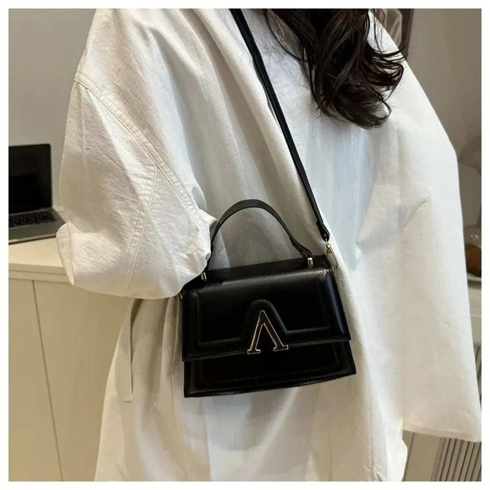 Casual Retro Shoulder Bag Candy Color Large Capacity Crossbody Bag PU Material Street Trend Ladies Handbag