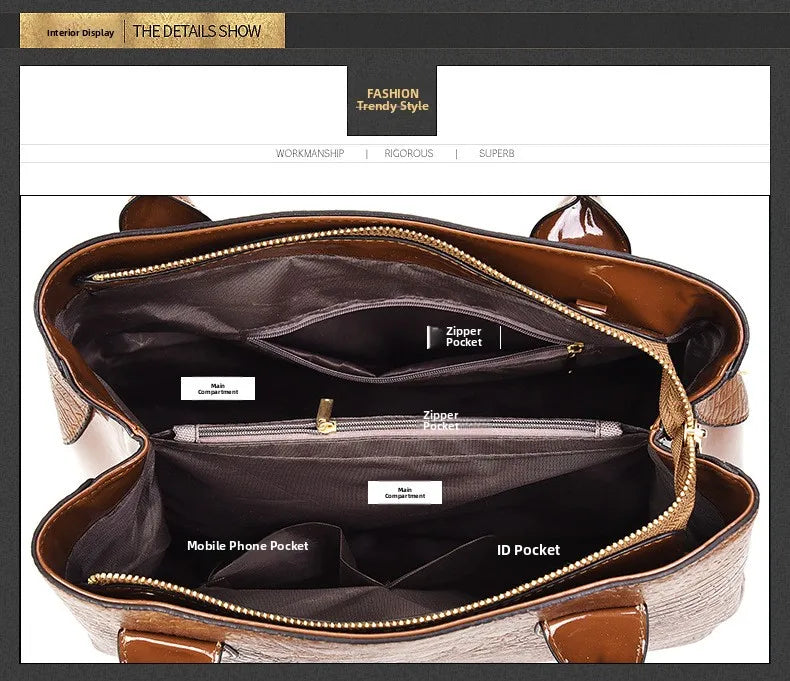 Fashionable Alligator Pattern Women's Handbag Hot Sale Of The Season New Large Versatile Single Shoulder Handbag Ladies Purse...