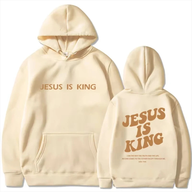 Jesus Is King Hoodie - Unisex Harajuku Pullover Sweatshirt