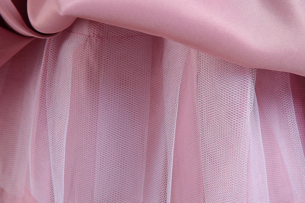 Golden Bow Satin Girls Dress For Weddings Party Children's Pageant Ball Gown Kids Formal Evening Clothing 2-8 10 Years