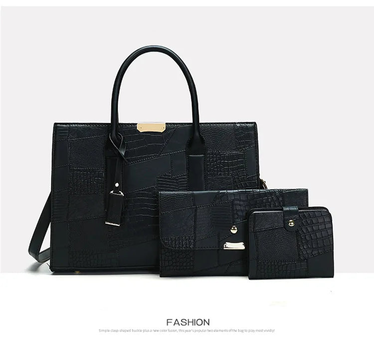 Trendy Lizard Pattern Mother-Daughter Handbag Summer 2025 Vintage Style Women's Tote Shoulder Bag Crossbody Bag Large Size