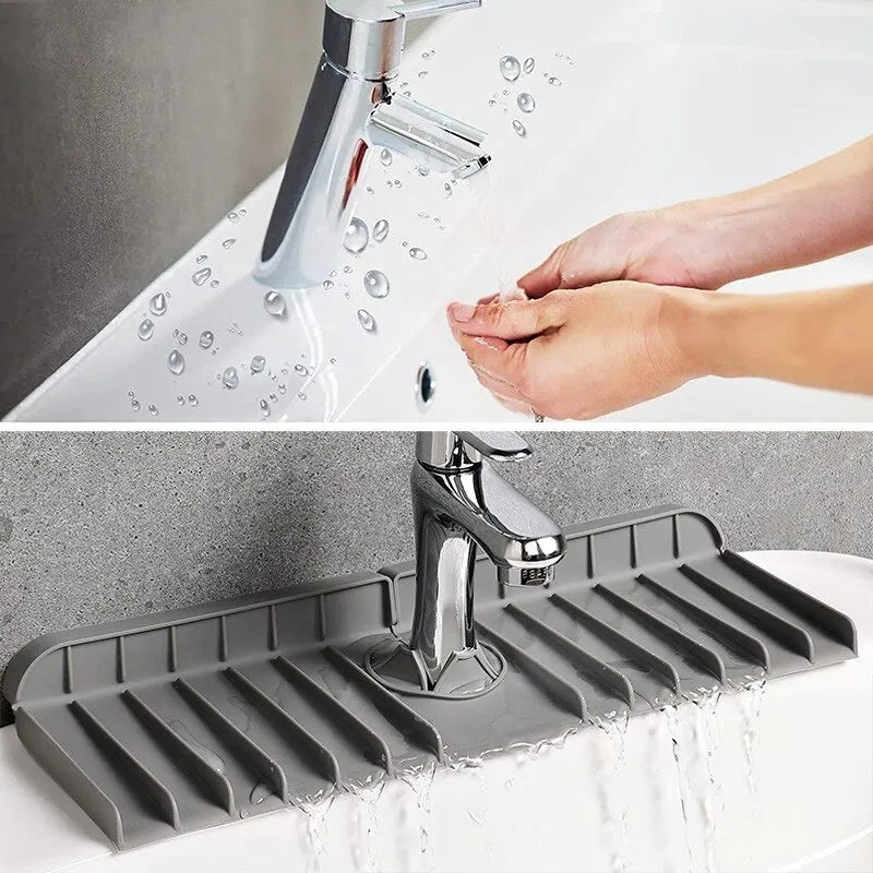 Tapete de silicona para grifos, soporte para jabón de platos y esponjas, alfombrilla de secado para encimera de cocina, protector contra salpicaduras para fregadero de cocina y baño, almohadilla de drenaje
