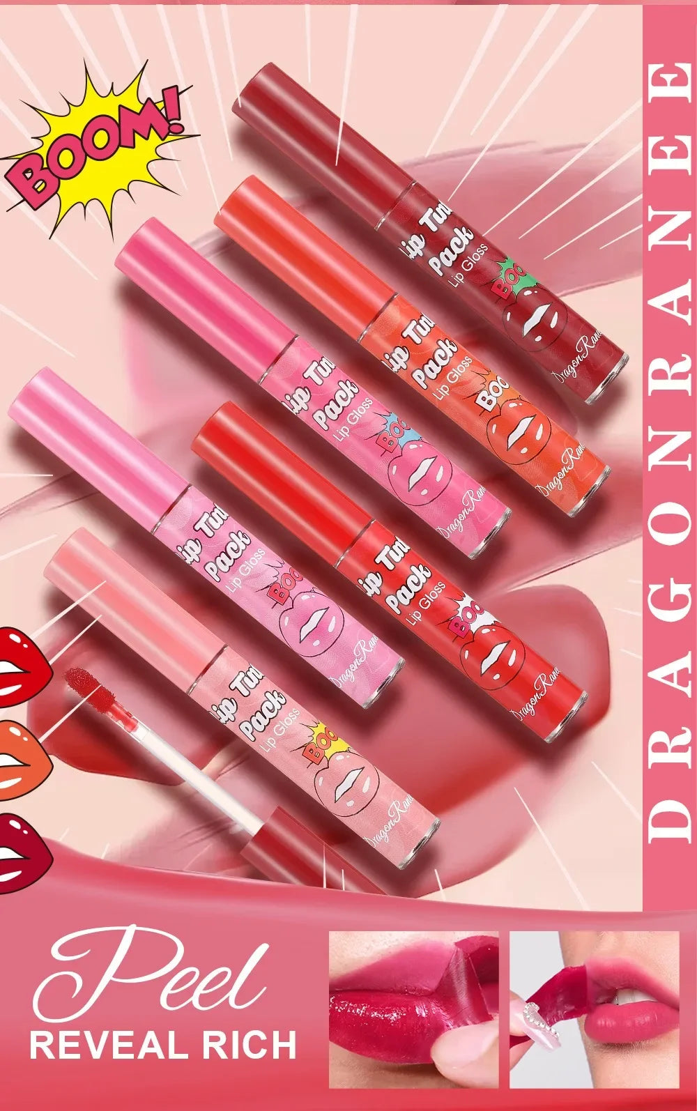 Dragon Ranee Peel-Off Lip Stain - Waterproof Matte Liquid Lip Glaze