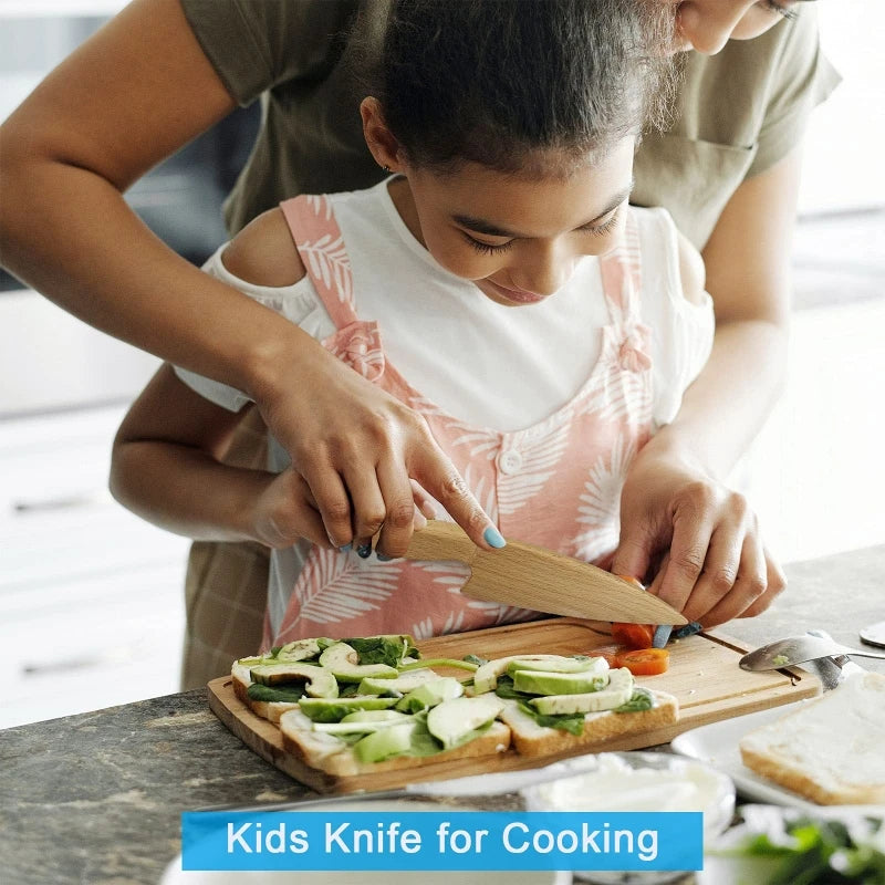 Cuchillo de madera para niños para cocinar con forma de pez y dinosaurio, juguete de cocina, cortador de verduras y frutas, herramienta de cocina, cuchillo de madera para niños
