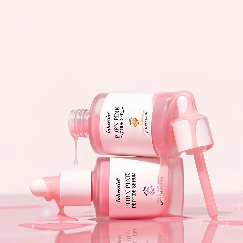 Lakerain 2Pcs Set 0-Pore Toner Pad & Salmon PDRN Pink Peptide Facial Serum Deep Moisturizing Glow Korean Facial Skin Care Kit