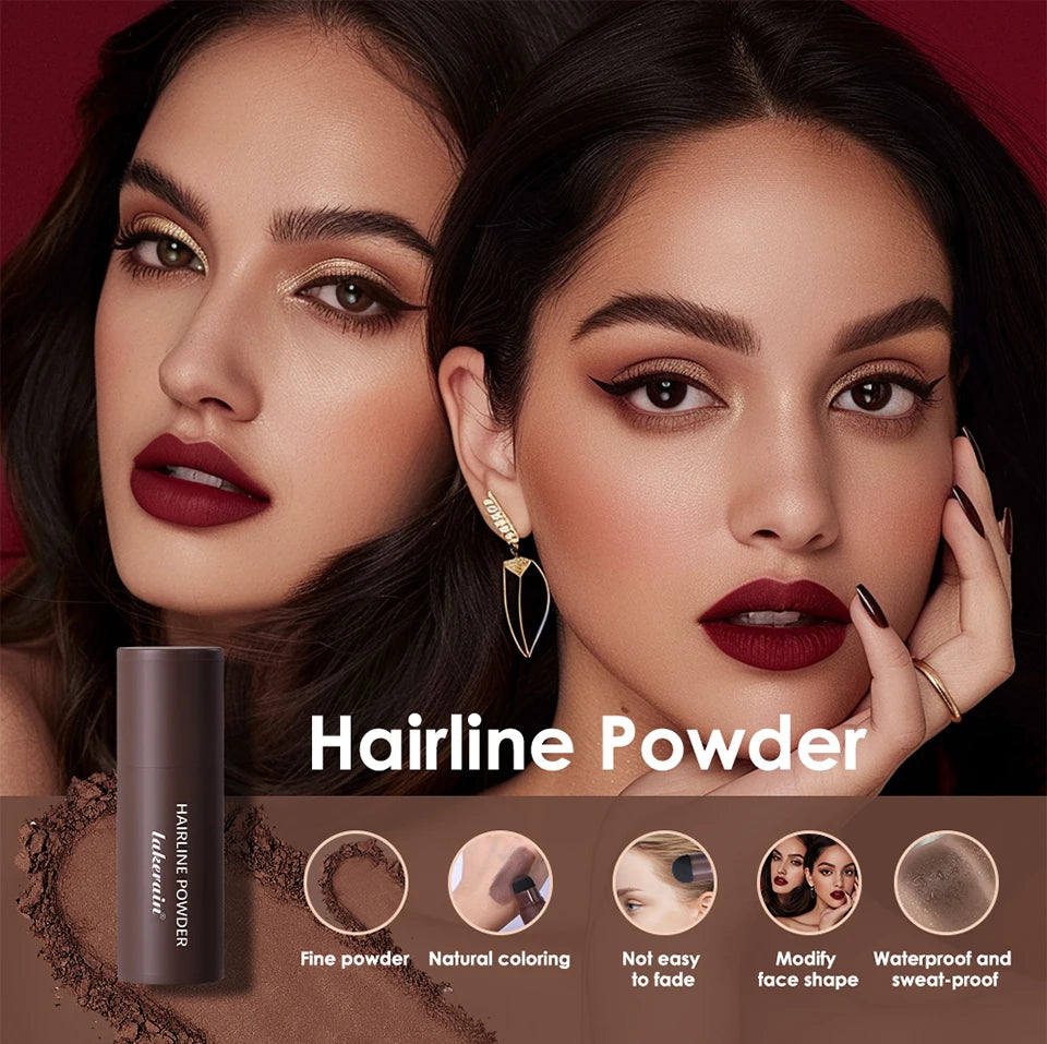 Hairline Shadow Powder Waterproof Sweat-proof Hairline Root Cover Up Filling Hair Natural Black Brown Eyebrows Contour Stick