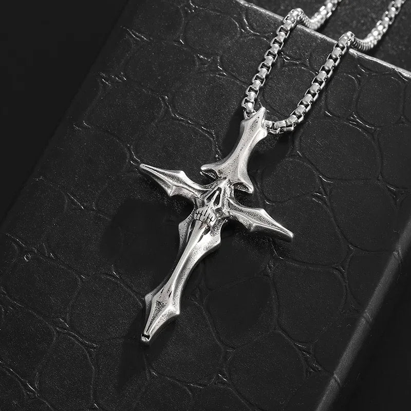 Jesus Christ Cross Mens Necklace Gold Color Cross Religious Pendant Necklace Accessory Chain Accessories