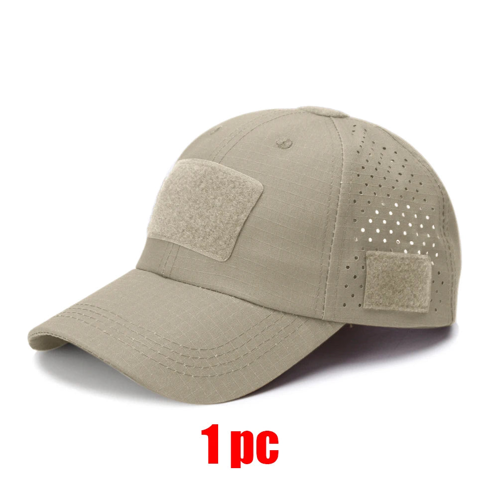 1/2Pcs New Men Camouflage Baseball Cap Breathable Sunscreen Hat Outdoor Sports Hunting Hiking Camping Beach Fishing Sun Hat